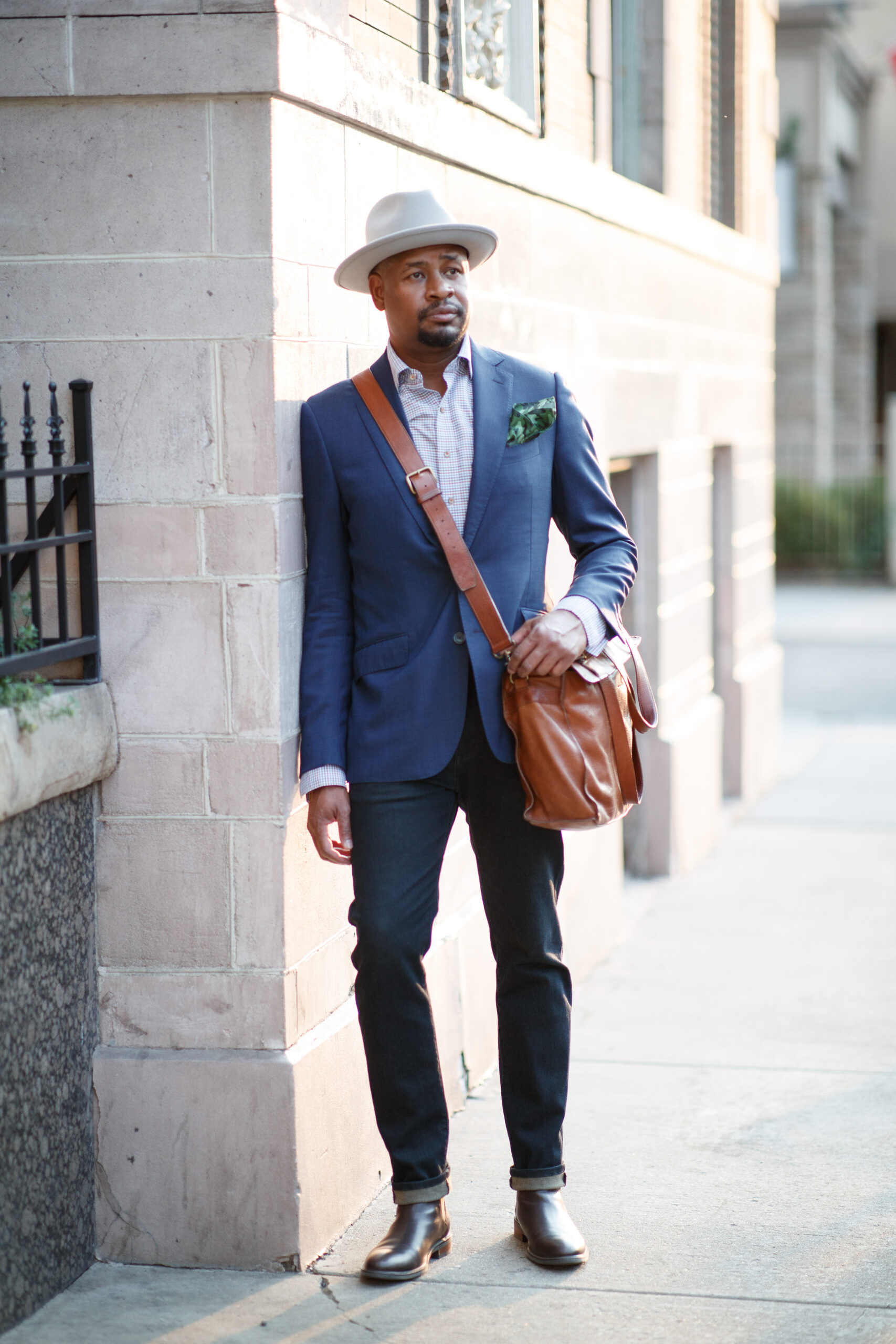 custom sport coat denim and boots